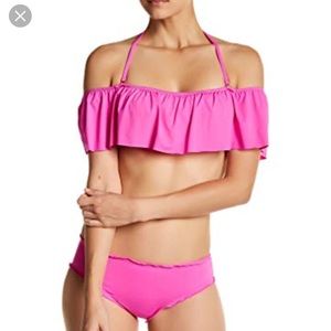The Bikini Lab Raspberry Ruffle Bikini Top SM NWT